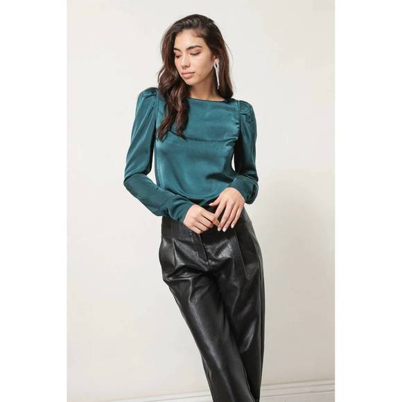 NEW LINE AND DOT elliot top in emerald - Picture 1 of 3